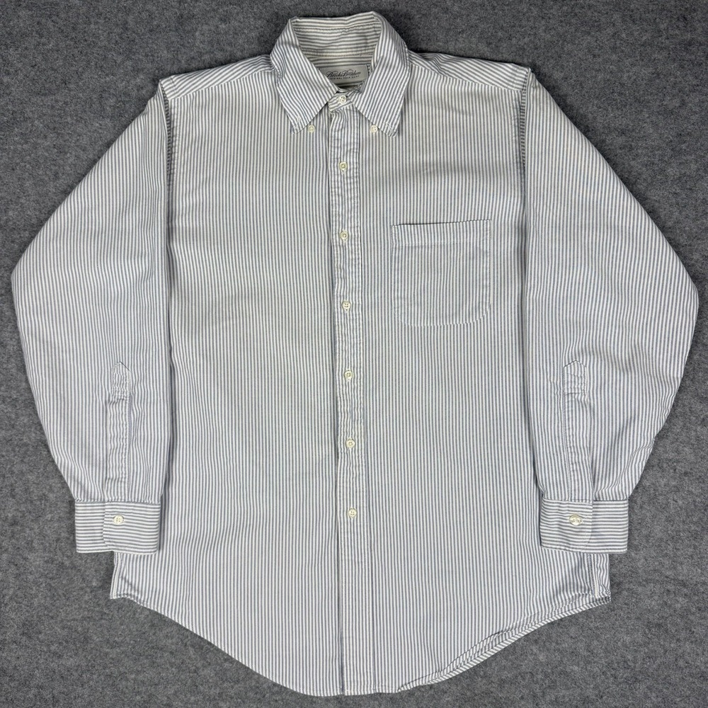 Brooks Brothers Supima Cotton Blue Striped Button Down Shirt Made USA 15.5-32